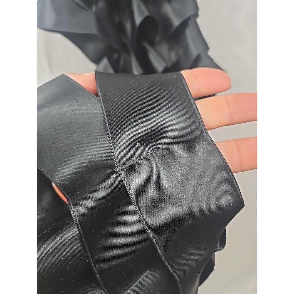 Helmet Lang Black Ribbon Dress Vintage Italy Honeycomb Exposed Seams Midi - Picture 8 of 14